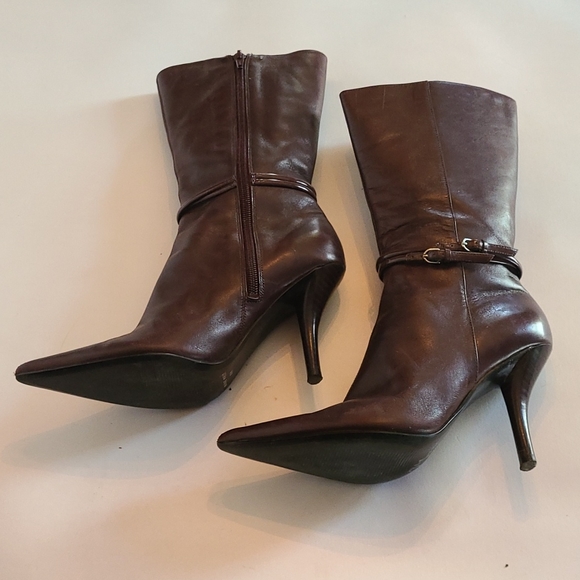 9 west mid thigh leather boots size 6 - Picture 3 of 4